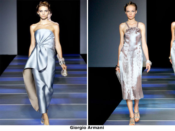 Модные выпускные платья 2012 - жемчужный атлас