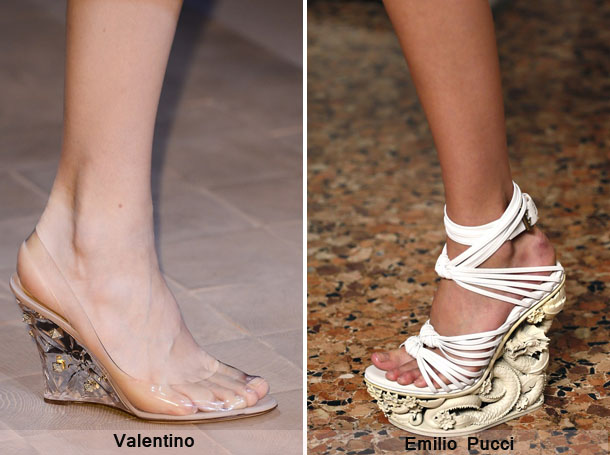Модная женская обувь сезона весна-лето 2013 - декор платформы и танкетки